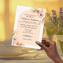 Elegant Boho Vår Peony Christian Bröllop Inbjudningar