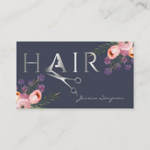 Elegant boho vattencolor blommigt scissers avtalad tidsbeställning kort