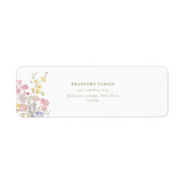 Elegant Boho Vilda Blommor Bröllop  Returadress Etikett