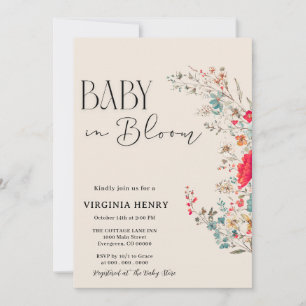 Elegant Boho Vildblomma Barnkalas Inbjudningar