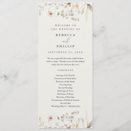 Elegant Boho Vildblomma Bröllop Program