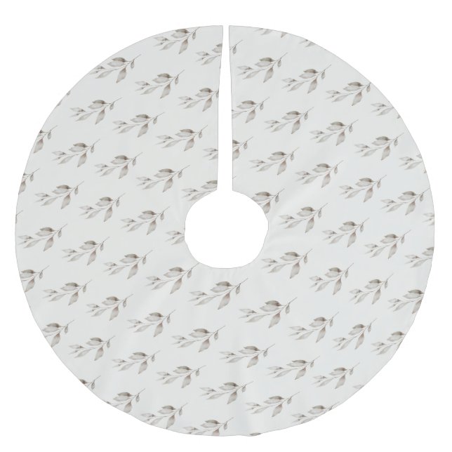 Elegant Boho Vildblomma Grönska Blad  Julgransmatta Borstad Polyester (Framsidan)