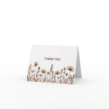 Elegant Boho Vildblomma Tackkort