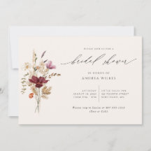 Elegant Boho Vildblommor Höst Bröllopsdusch