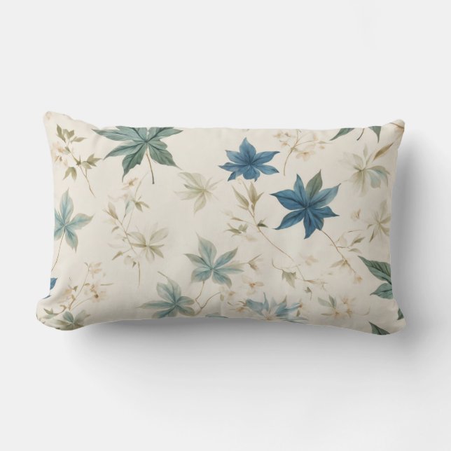 Elegant Boho Vintage Lönnlöv Blommotiv Lumbarkudde (Framsida)