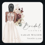 Elegant Boho Vit Bröllopsklänning Bröllopsshow Fyrkantigt Klistermärke<br><div class="desc">Om du behöver ytterligare anpassning,  vänligen kontakta mig på yellowfebstudio@gmail.com.</div>