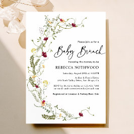 Elegant Boho WAN Wildblomma Baby Brunch Inbjudningar