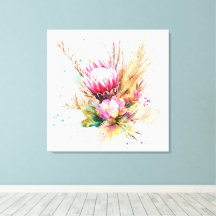 Elegant Boho Watercolor Blommigt Wall Art