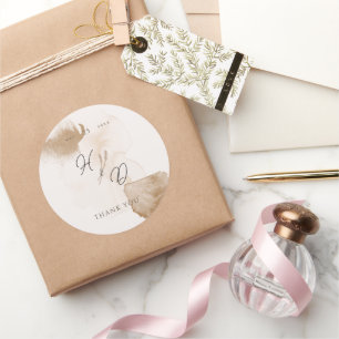 Elegant Boho Watercolor Runt Klistermärke