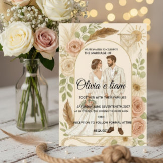 Elegant Boho Wedding Stationery Suite - Olivia & L Kort