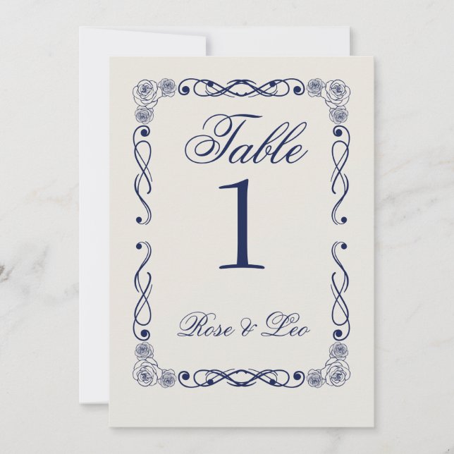 Elegant Boho Wedding Table Number | Old Money  Inbjudningar (Framsida)