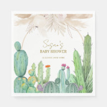 Elegant Boho Western Cactus Arch Baby Shower