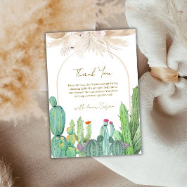 Elegant Boho Western Cactus Arch Baby Shower Tack Kort