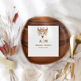 Elegant Boho Western Cowboy Bröllop Pappersservett