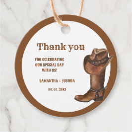 Elegant Boho Western Cowboy Bröllop Tack Gåvor Etiketter