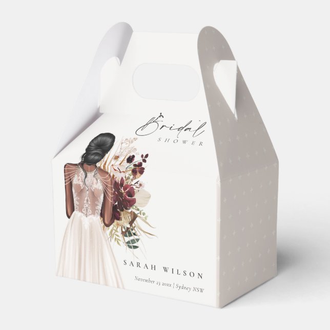 Elegant Boho White Bröllop Gown Möhippa Presentaskar (Framsidan Sidan)