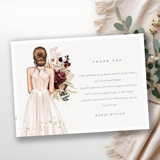 Elegant Boho White Bröllop Gown Möhippa Tack Kort (Skapare uppladdad)