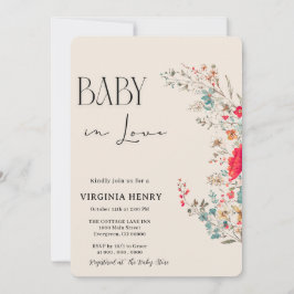 Elegant Boho WildblomBaby Shower Inbjudningar