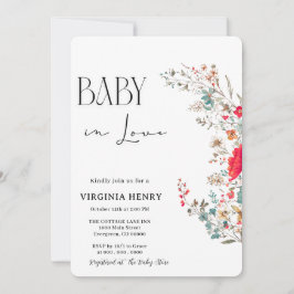 Elegant Boho WildblomBaby Shower Inbjudningar