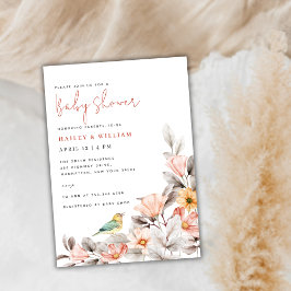 Elegant Boho WildblomBaby Shower Inbjudningar
