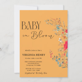 Elegant Boho WildblomBaby Shower Inbjudningar