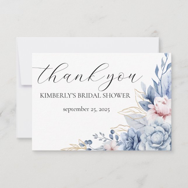 elegant Boho WildblomBaby Shower Tack Kort (Framsida)