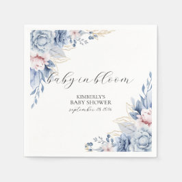 Elegant Boho Wildblombabydusch Pappersservett