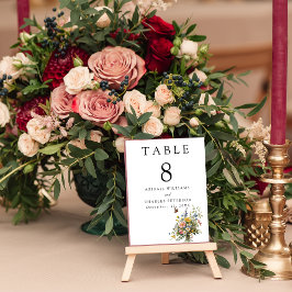 Elegant Boho Wildblombloom Bordsnummer