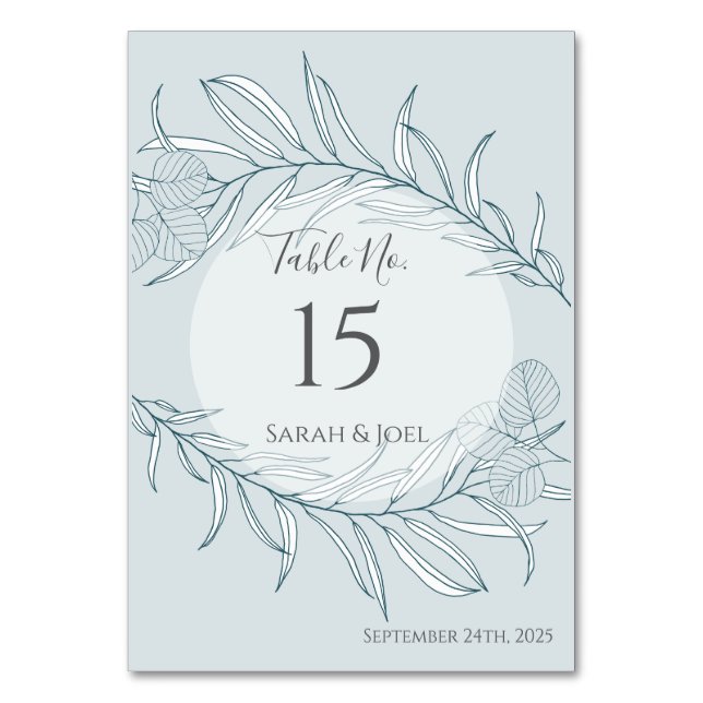 Elegant Boho WildblomBröllop Bordsnummer (Framsidan)
