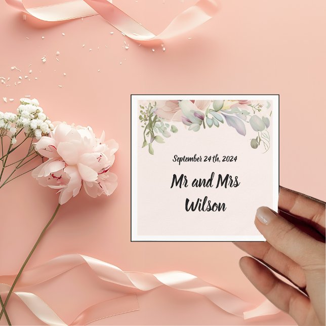 Elegant BOHO WildblomBröllop Cocktail Pappersservett (Skapare uppladdad)