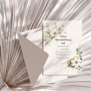 Elegant Boho WildblomBröllop Inbjudningar