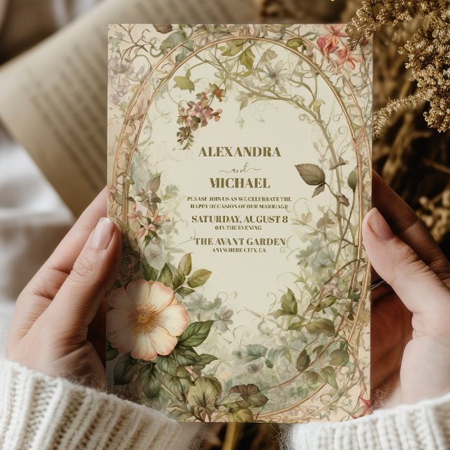 Elegant Boho WildblomBröllop Inbjudningar (Skapare uppladdad)