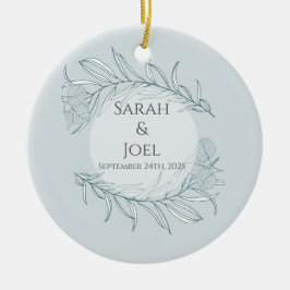 Elegant Boho WildblomBröllop Julgransprydnad Keramik