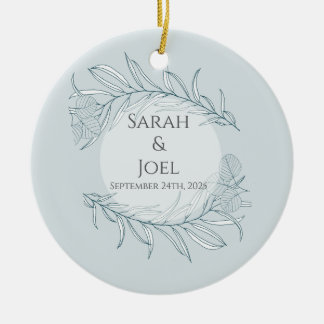 Elegant Boho WildblomBröllop Julgransprydnad Keramik