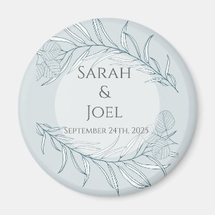 Elegant Boho WildblomBröllop Magnet