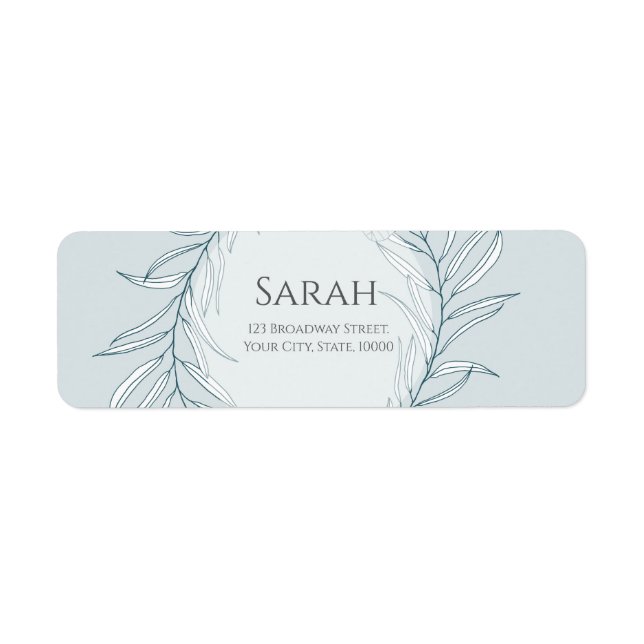 Elegant Boho WildblomBröllop Returadress Etikett (Framsidan)