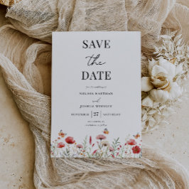 Elegant Boho WildblomBröllop Spara Datumet