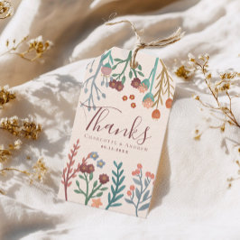 Elegant Boho Wildblombröllopsförmån Presentetikett