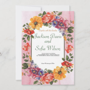 Elegant Boho Wildblombröllopsinbjudan Inbjudningar