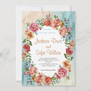 Elegant Boho Wildblombröllopsinbjudan Inbjudningar