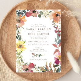 Elegant Boho Wildblombröllopsinbjudan Inbjudningar