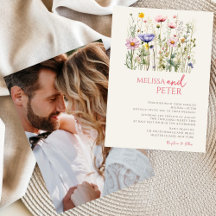 Elegant Boho Wildblombröllopsinbjudan
