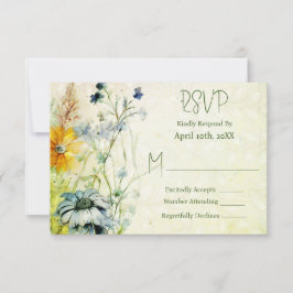 Elegant Boho WildblomGarden Wedding OSA Kort
