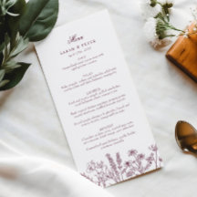 Elegant Boho WildblomLila Burgundy Bröllop