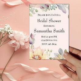 Elegant BOHO Wildblomma Inbjudningskort för möhipp