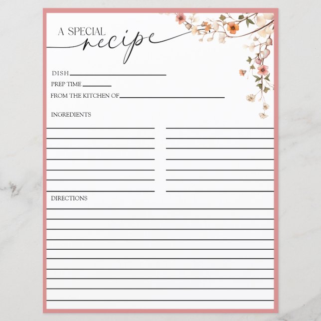 Elegant Boho Wildblomma | Mottagningskort (Framsida)