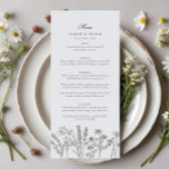Elegant Boho Wildblomma Oliv grönt Bröllop Meny<br><div class="desc">Elegant Boho Wildblomma Oliv grönt Bröllop Menu</div>