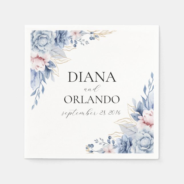 Elegant Boho Wildblomma Pappersservett (Framsidan)