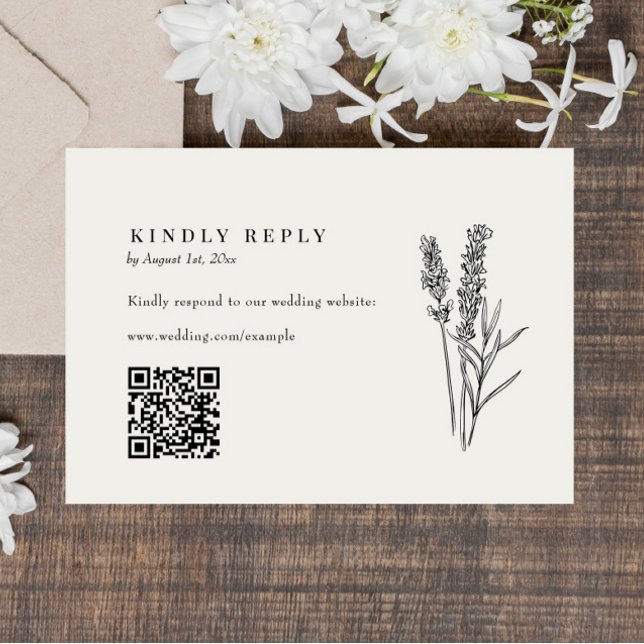 Elegant Boho Wildblomma QR-Bröllop OSA (Skapare uppladdad)