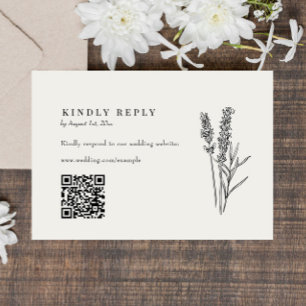 Elegant Boho Wildblomma QR-Bröllop OSA Kort